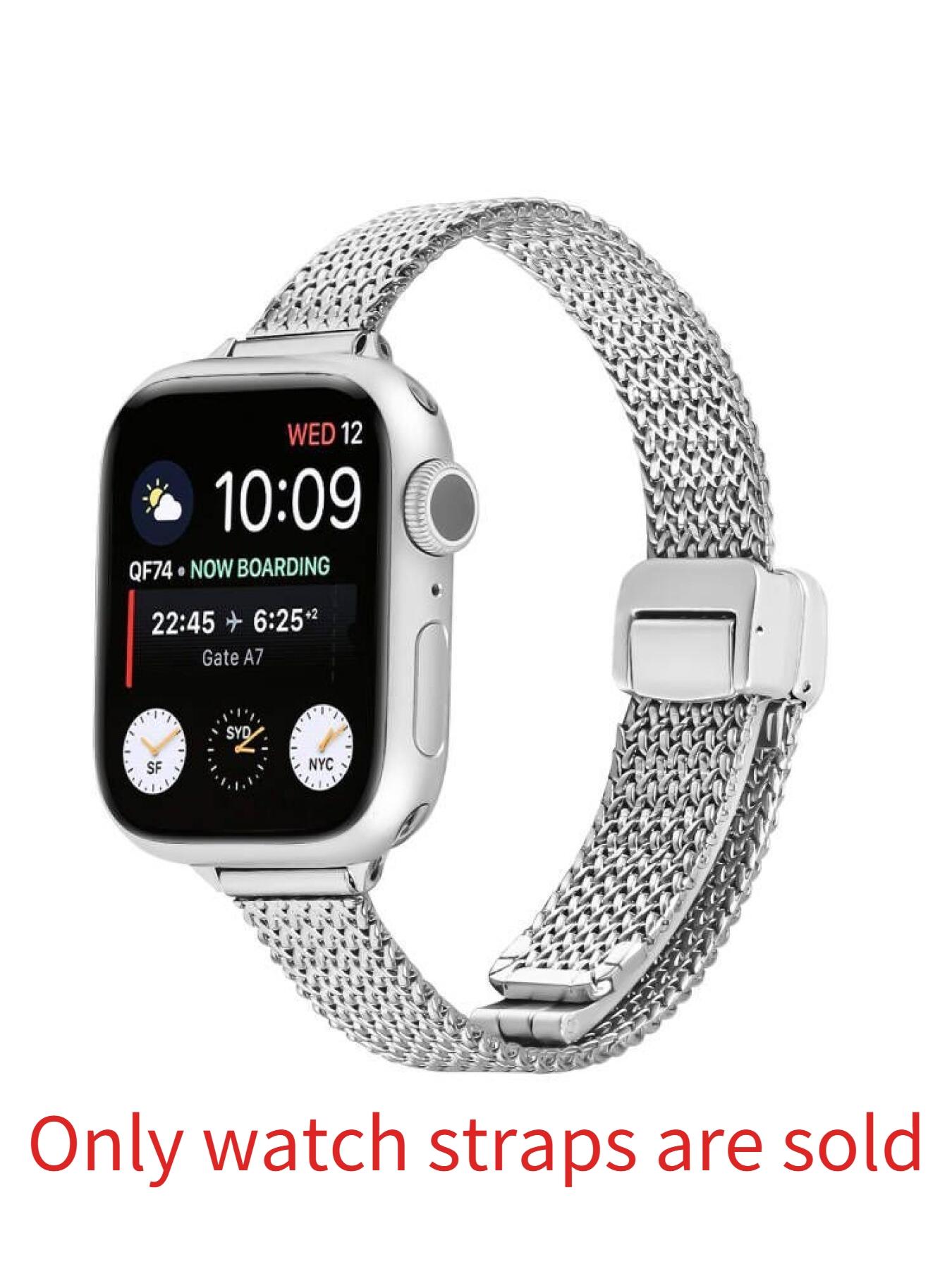 New strap compatible with Apple 1st to 11th generations, herringbone pattern magnetic folding clasp strap for Apple Watch Ultra