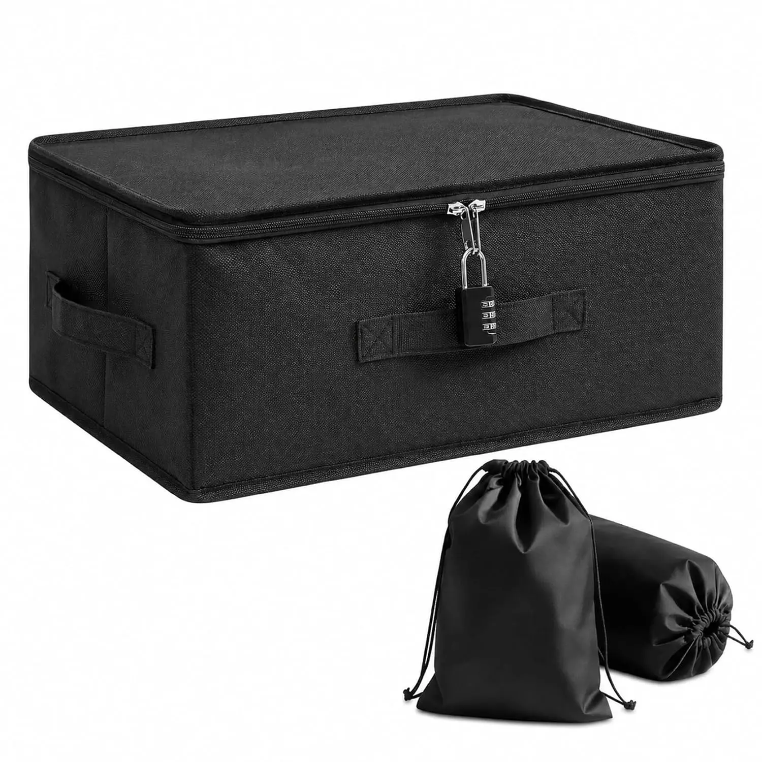 Lockable Privacy Toy Storage Box with Combo Lock, 2 Soft Toy Bags for Adult
