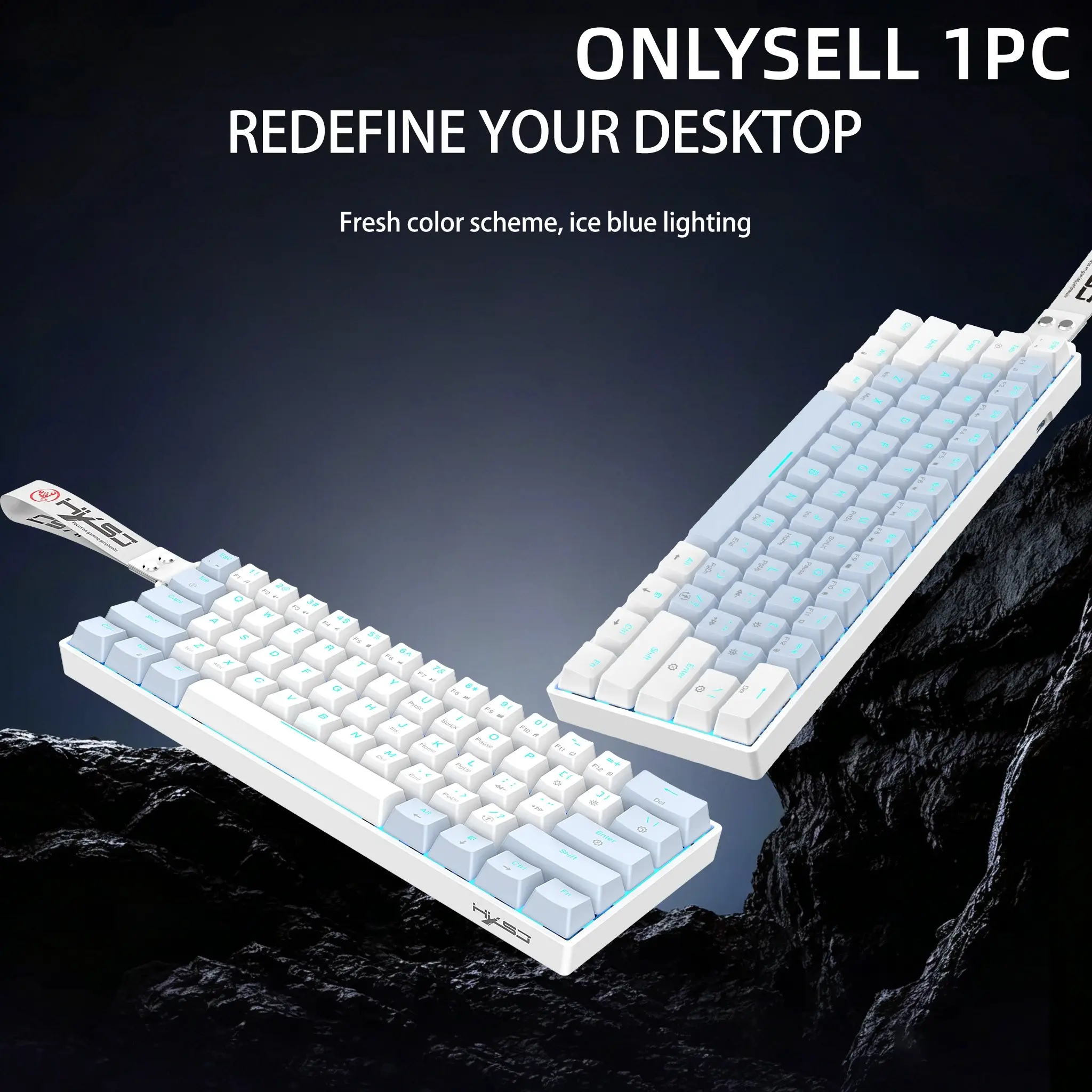 Wired Gaming Mechanical Keyboard,Red Switch, Blue Switch, Compact Office Keyboard, Ice Blue LED Backlight, Ergonomic Design, Plug and Play, Multi-System Support, Gaming Keyboards