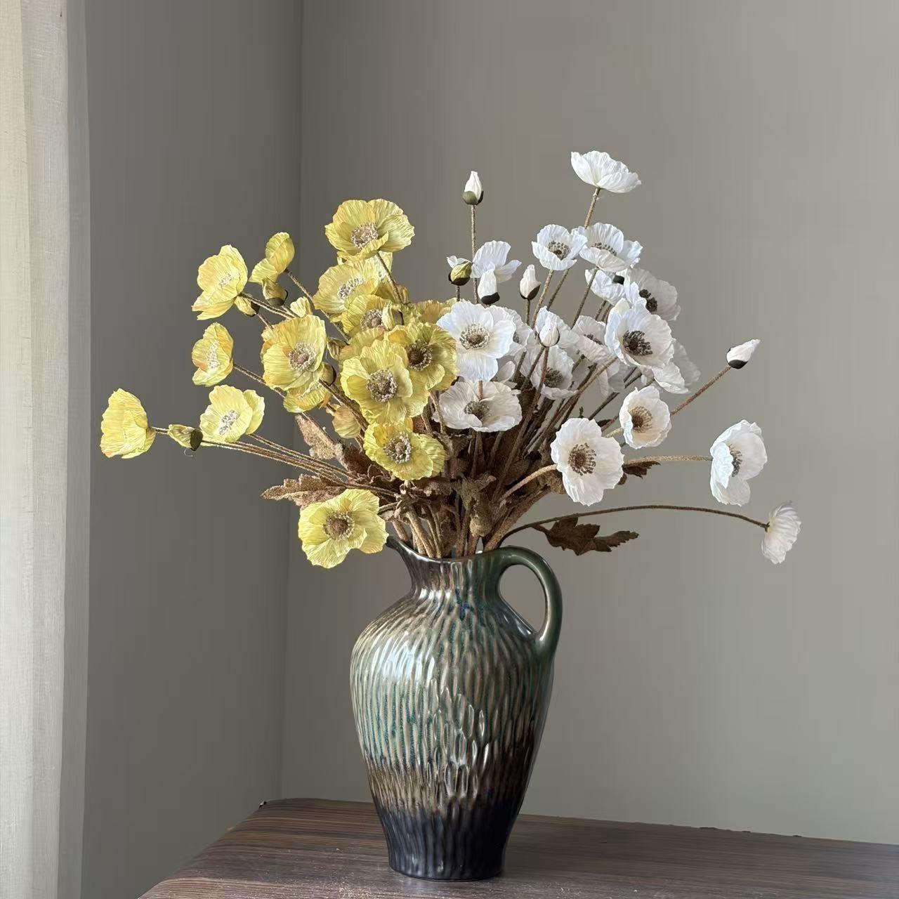 High-Quality Autumn Color Poppies Simulation Flowers, Soft Decoration Pairing, Factory Direct Quality, Perfect for Home Decor