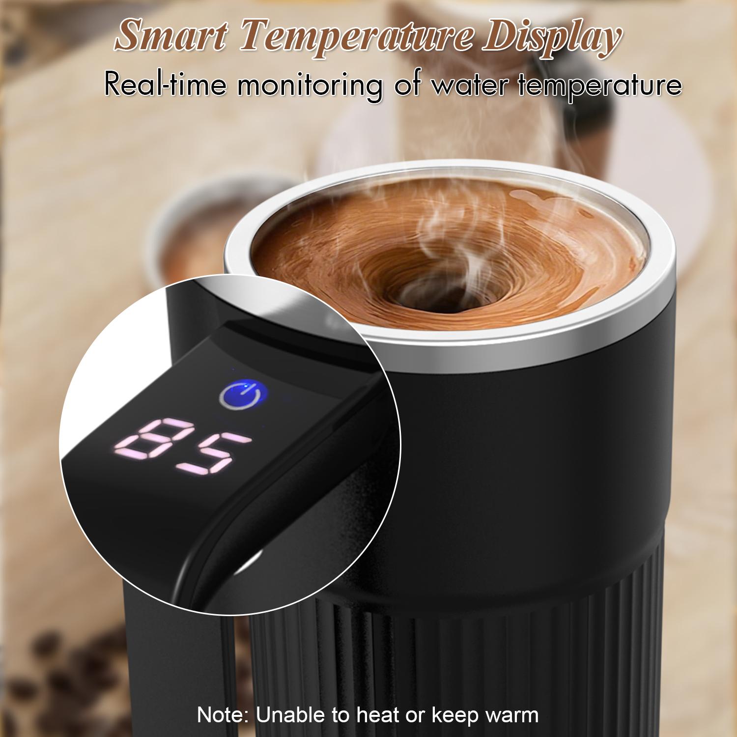 Intelligent Coffee Cup with Lid, 1/3 Counts Automatic Stirring Cup with Temperature Display, USB Rechargeable Stirring Cup for Coffee, Tea, Hot Chocolate, Gift Intelligent Coffee Cup with Lid, 1/3 Counts Automatic Stirring Cup with Temperature Display, USB Rechargeable Stirring Cup for Coffee, Tea, Hot Chocolate, Gift