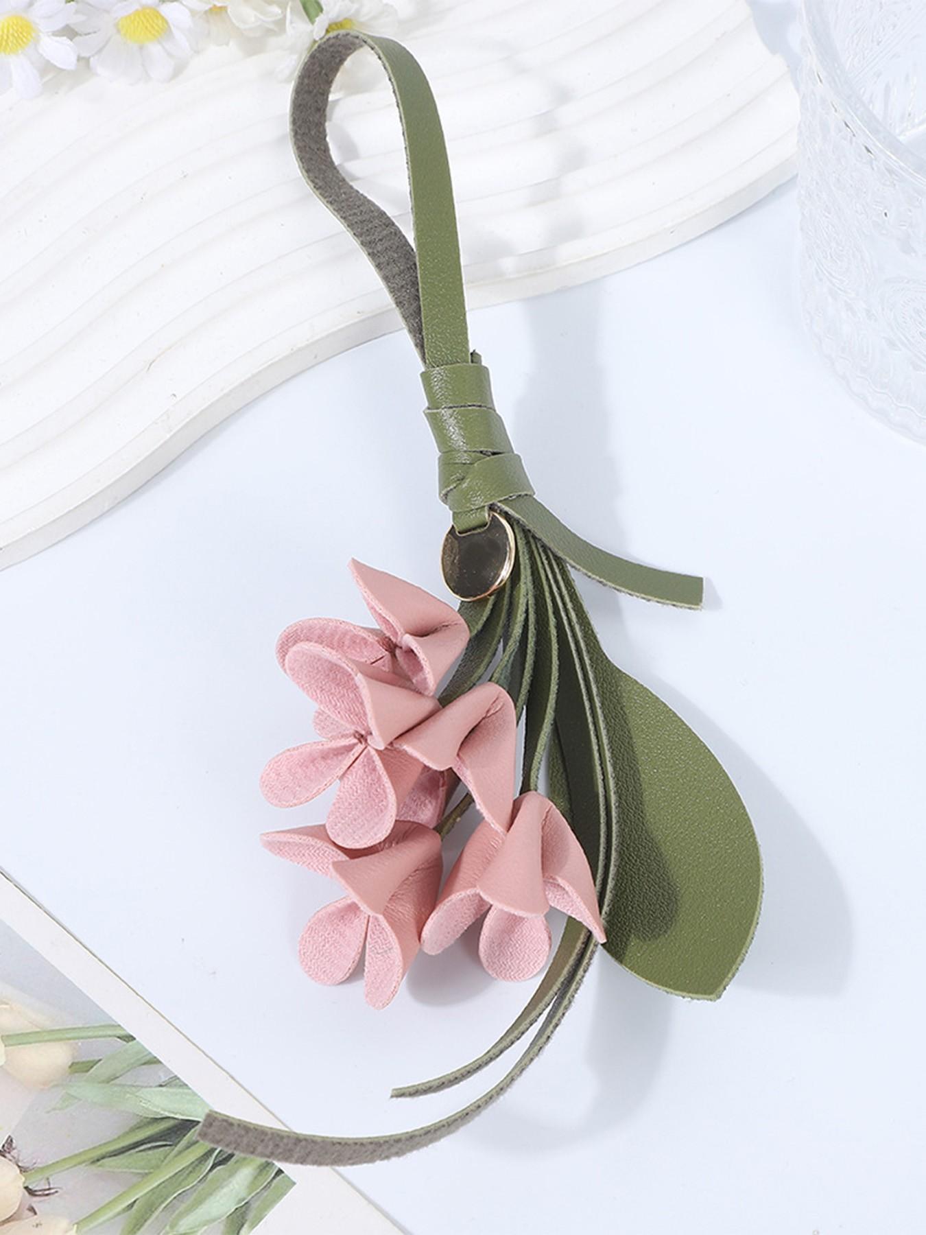 PU Flower Bag Charm, Elegant Design for Valentine's Day, Mother's Day, Teacher's Day Gifts, Perfect for Daily Bag Accessories