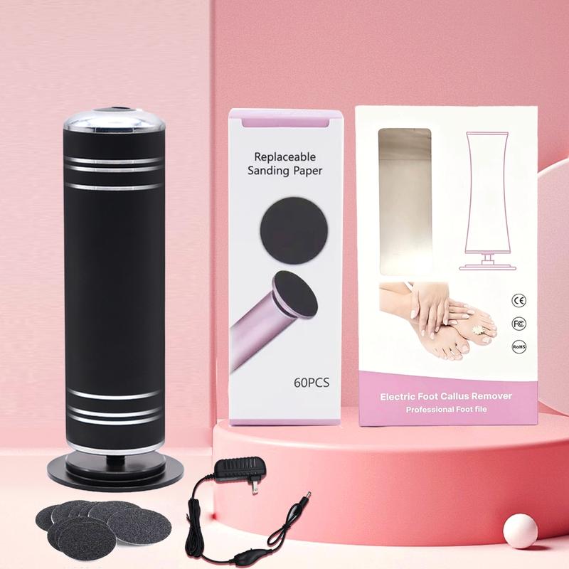 Electric Foot Callus Remover with Sanding Paper, 1 Count Foot Dead Skin Remover with 60pcs Replacement Discs, Foot Care Tool, Professional Pedicure Tool, Foot File Tool