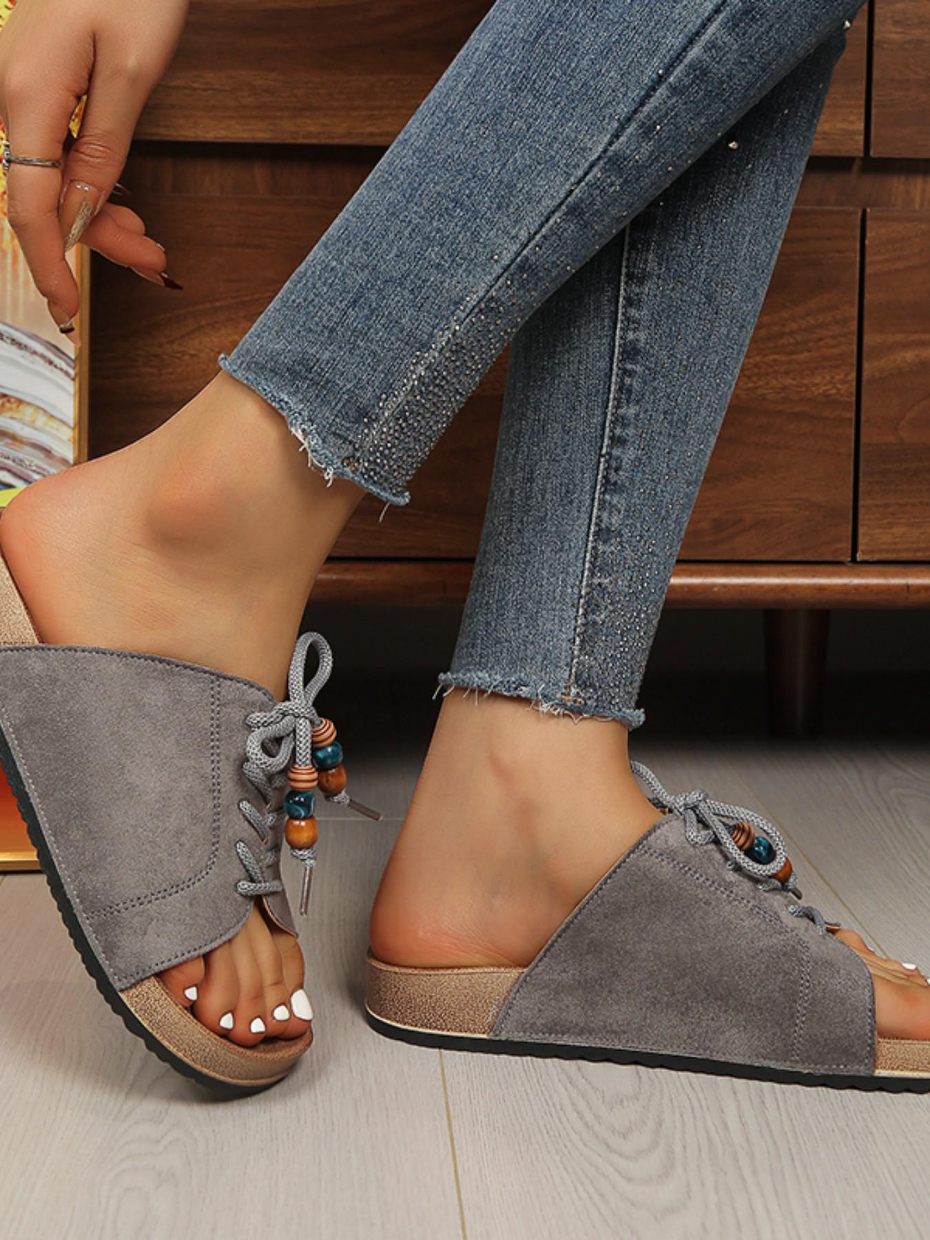 Vintage Style Beaded Sandals, Melanin Chic Design, Perfect for Casual Wear, Comfortable and Stylish Footwear