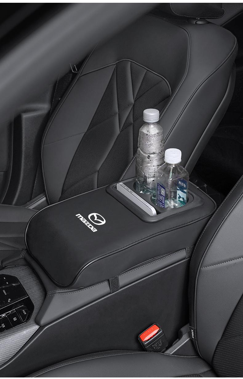 Car Center Console Armrest Pad, Car Armrest Box Mat, Car Armrest Box Cup Holder,For Mazda 2 6 CX-5 CX-80 CX-70 CX-90 MX-30 CX-60 CX-50 CX-30 BT-50 e-TPV CX-3 CX-8 ATENZA CX-9 CX-7 MX-5 Mazda 5 3 RX-8