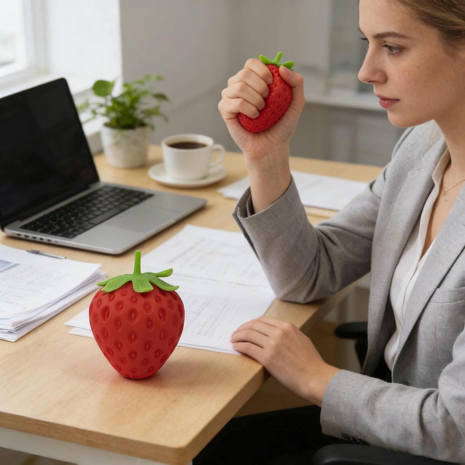 1/2 PCS Anxiety Squishies, Fidget Cube Stress Relief, Squeezable Toy Fruit Ball Realistic Strawberry Model, Party Favor Favor Gifts, Slow Rise Pressure Release Toy Adults And Kids