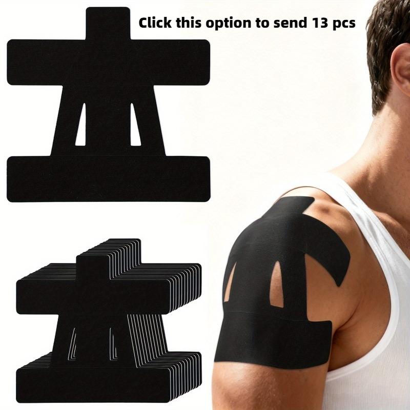 13Pcs Shoulder Neck Sports Kinesiology Tape Set, Pre Cut Tapes, Waterproof Muscle Support Sticker, Relieve Muscle Soreness Fatigue, Ideal for Badminton Basketball Running Endurance Sports