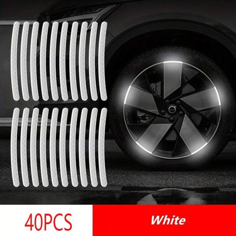 40Pcs High-Visibility Car Wheel Reflective Stickers, Night Safety Decals