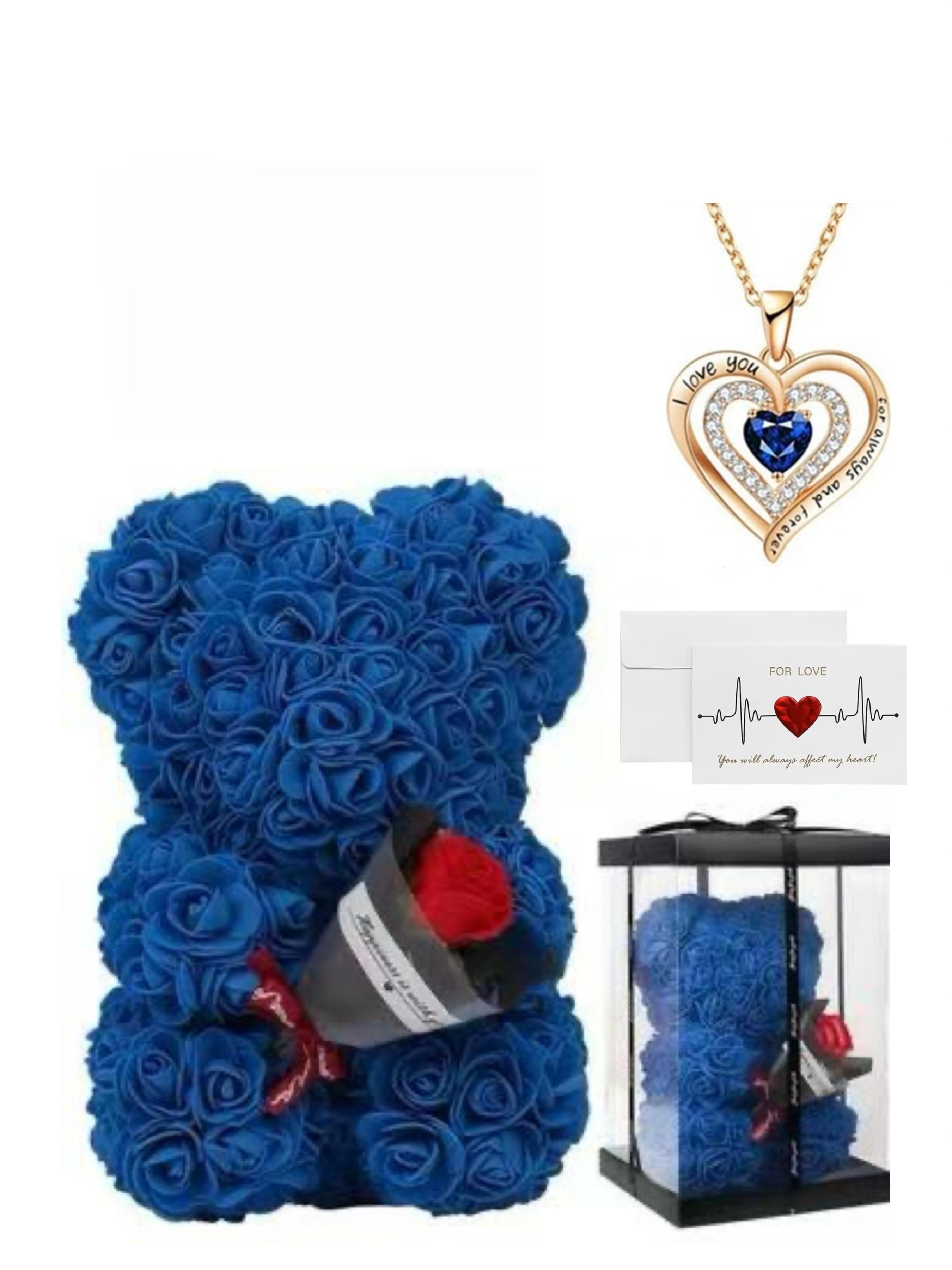 Mother's Day Gift Set Necklace Card Bear Bouquet, Perfect for Mother's Day Valentine's Day Qixi Festival, Gifts for Mom Girlfriend