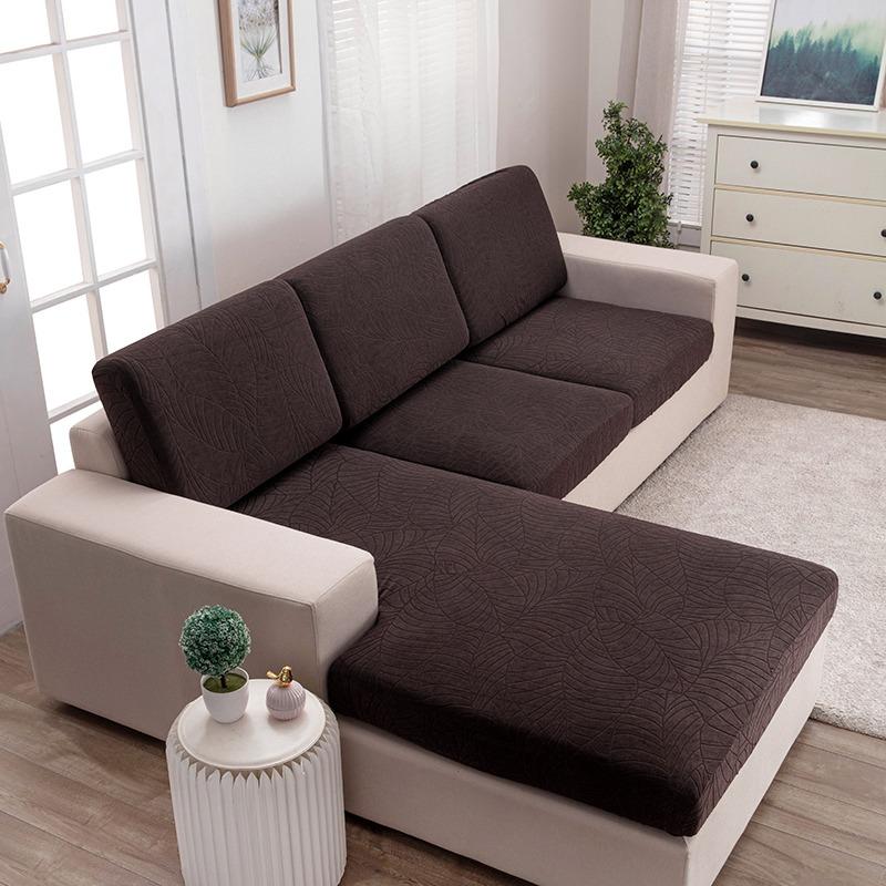 Waterproof Large Leaf Print 3D Stretch Sofa Cushion Cover, All-Season Dustproof Sofa Cover, Pet-Friendly Anti-Scratch Furniture Protector for Dogs & Cats, Ideal for Living Room & Bedroom Home Decor, Parties & Festivals.