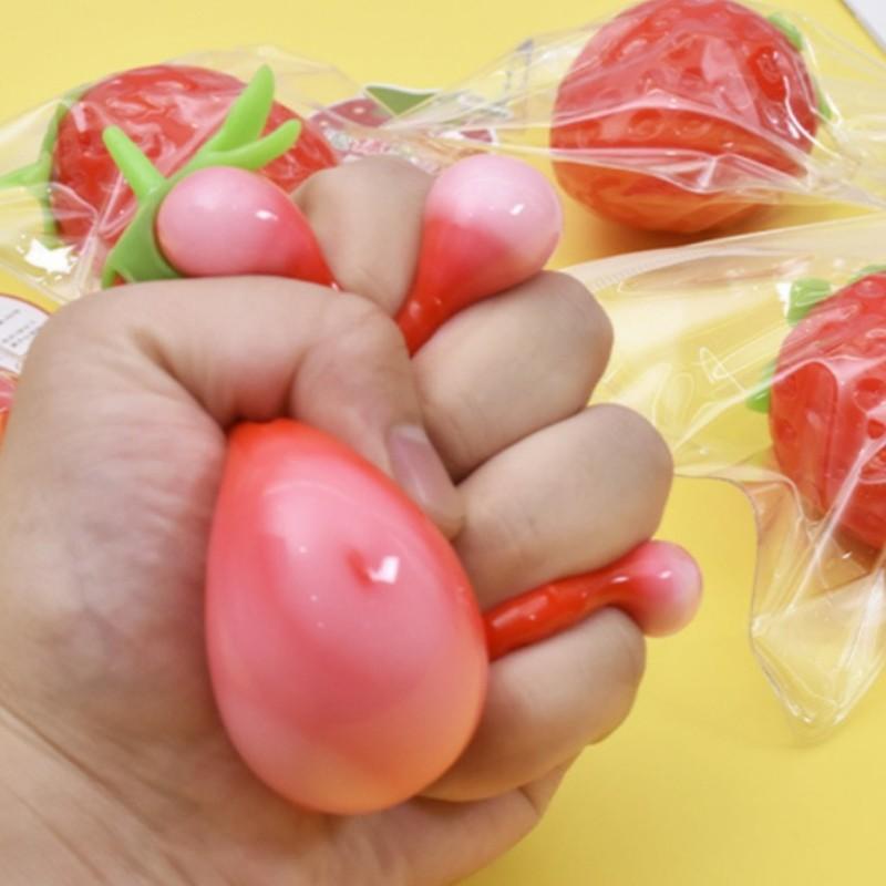 Large Strawberry Soft Plush Toy – Slow Bounce Fruit Squishy, Fun Sensory Fort Toy, Home Decor Interactive Prize, Christmas Gift for Kids & Adults