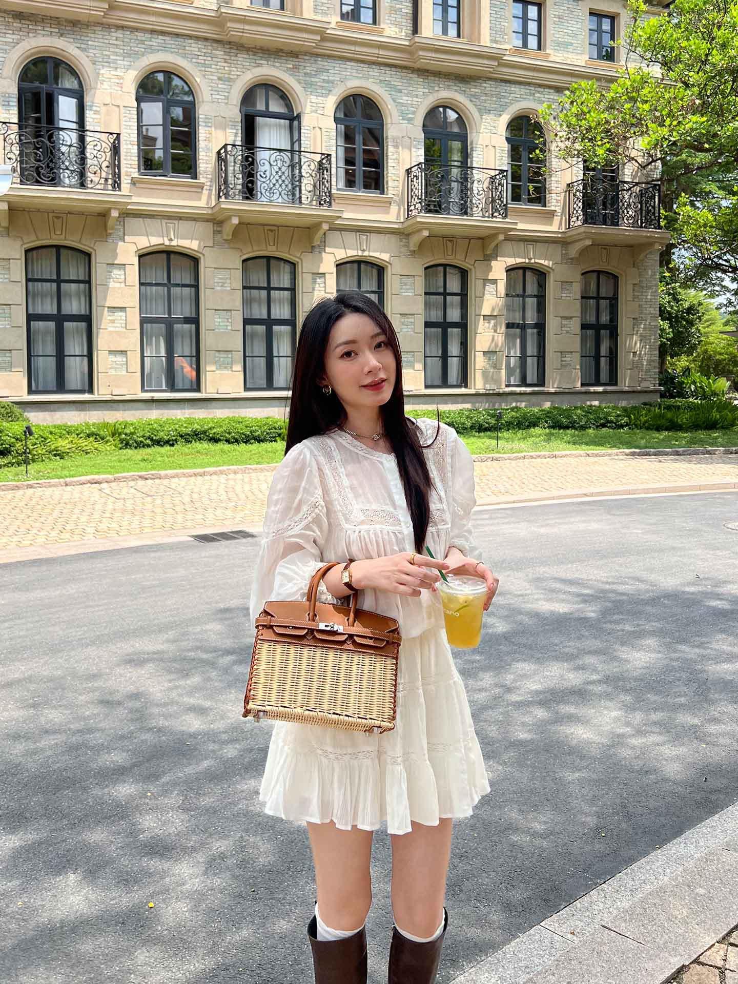 2026 Fashion Handbag, High-Quality Handmade Basket Bag, Picnic Lunch Bag, Platinum Color Bag for Girlfriend, Mother's Gift, Natural Rattan Crossbody Bag