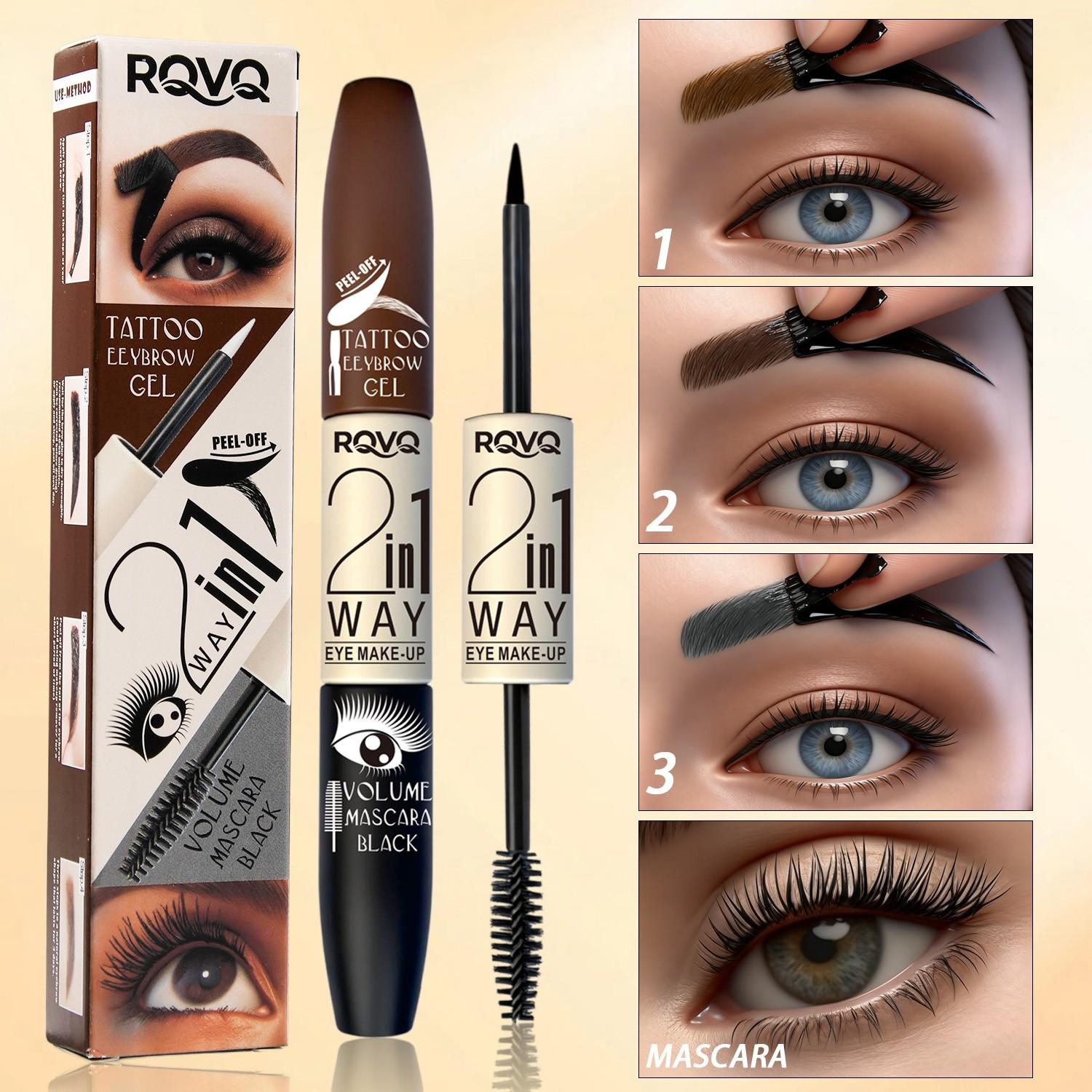 2-In-1 Brow and Mascara Balm, Long-Lasting 8h Makeup, Waterproof, Oil-Control, Natural Look, Perfect for Parties and Festivals