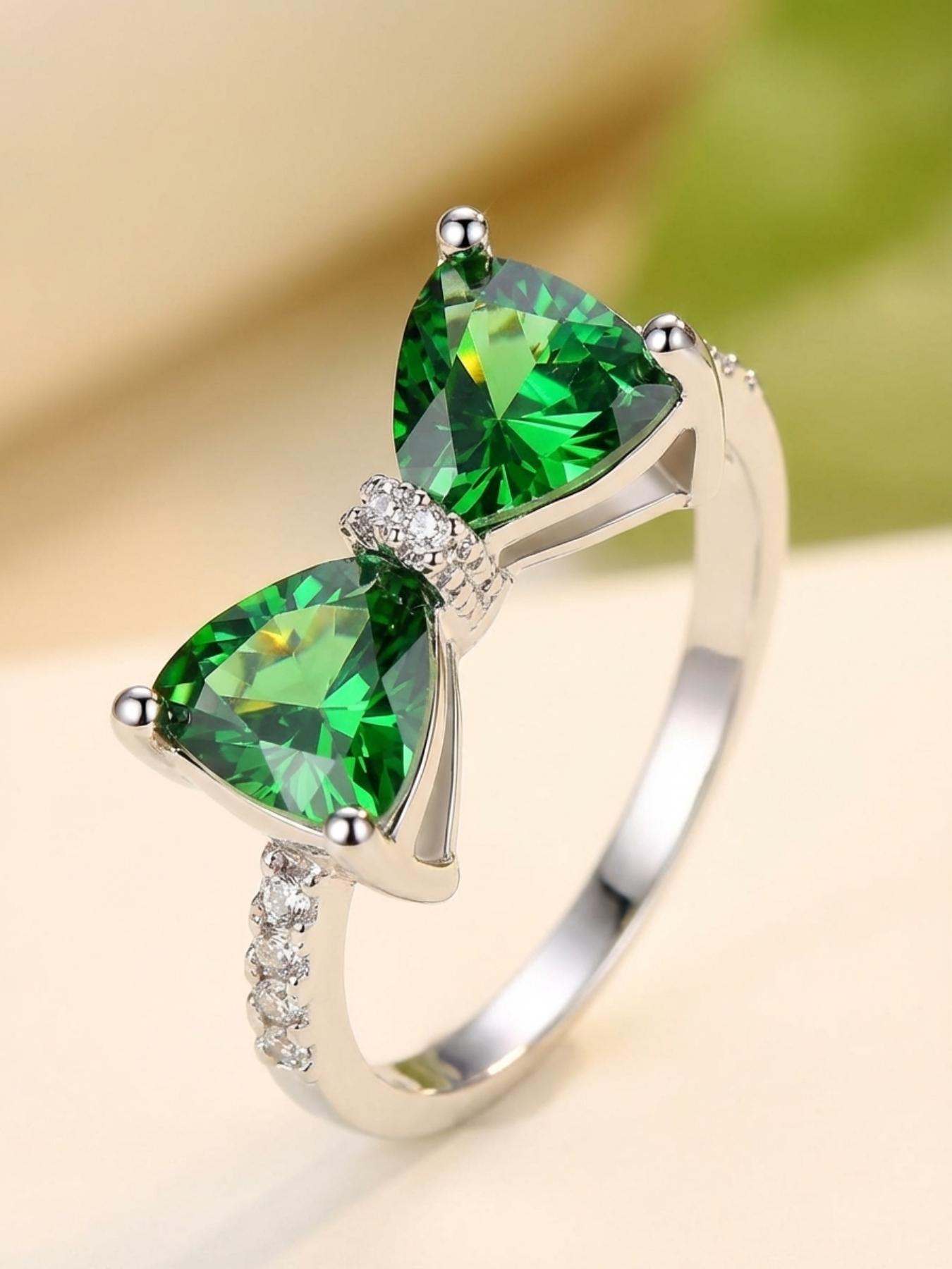 Luxurious Bow Zircon Ring, High-End Sweet Cool Style, Elegant Butterfly Knot Design, Perfect for Special Occasions