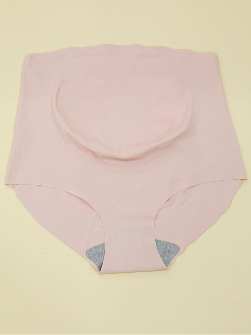3 Pack High-Waisted Maternity Panties, Seamless Comfortable Supportive Underwear for Pregnancy, All Seasons Casual Plain Design, Maternity Clothes