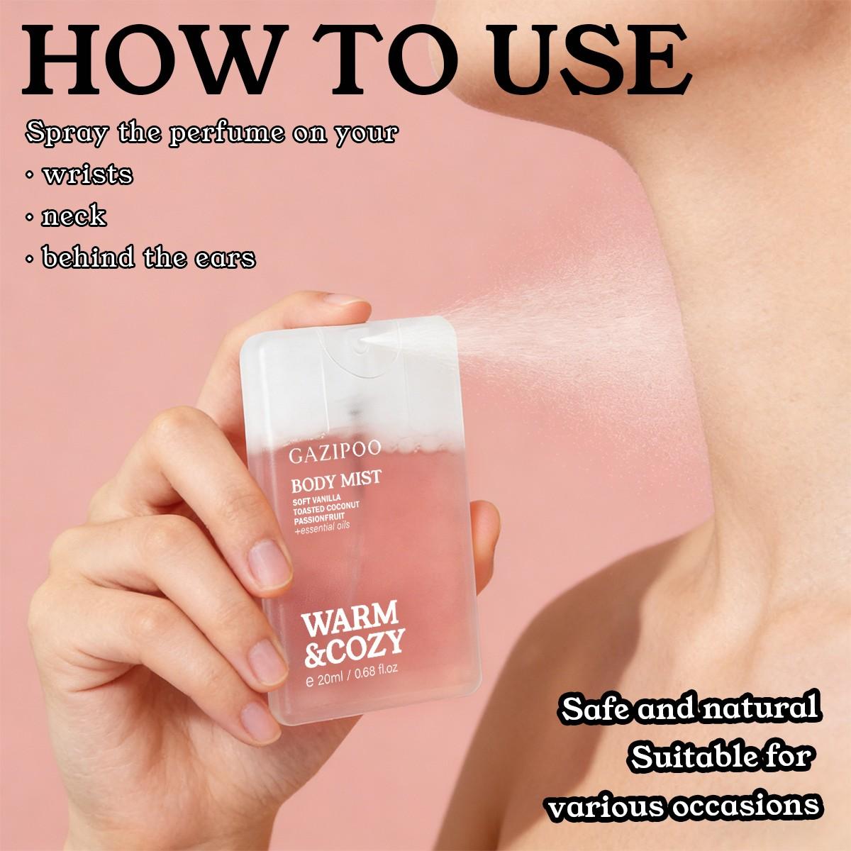 Women's Body Spray Perfume Oil, Floral Fruit Scented, Rose Lemon Strawberry Mint Honey, Long-Lasting, 20ML, Ideal for Dates Parties Daily Use