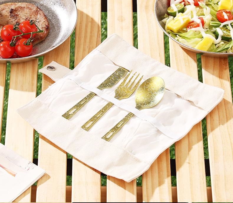 MUTTI Monet Dinner Knife,Fork,And Spoon set Portable three piece set pure titanium tableware Cutlery