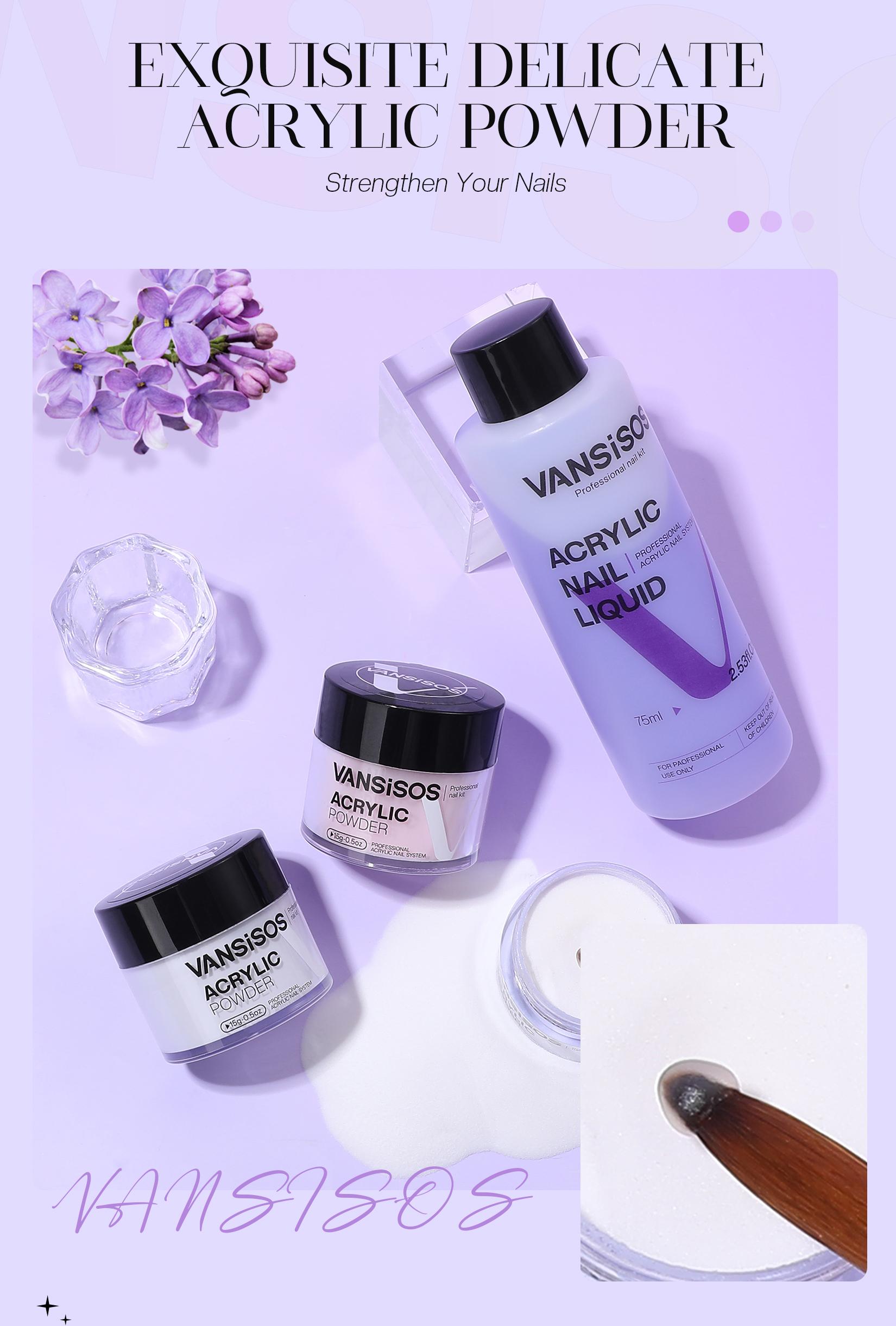 VANSISOS Professional Acrylic Nail Kit for Beginners | Acrylic Nail Charms & Complete Full Nail Supplies