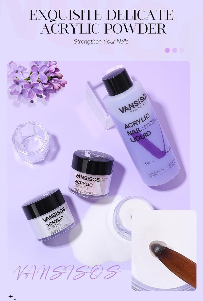 VANSISOS Acrylic Nail Kit ( with UV Lamp) Professional Acrylic Nail Charms for Beginners Acrylic Nail Set Full Acrylic Nail Supplies