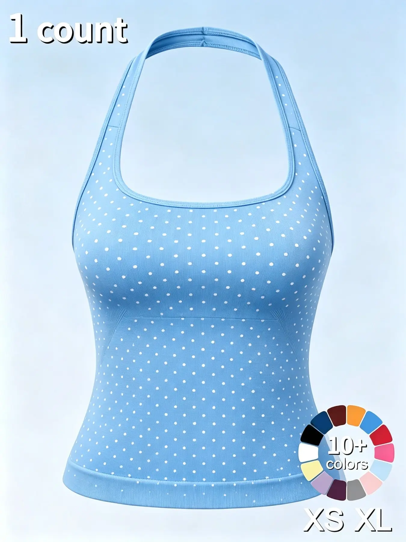 Blue base with white polka dots