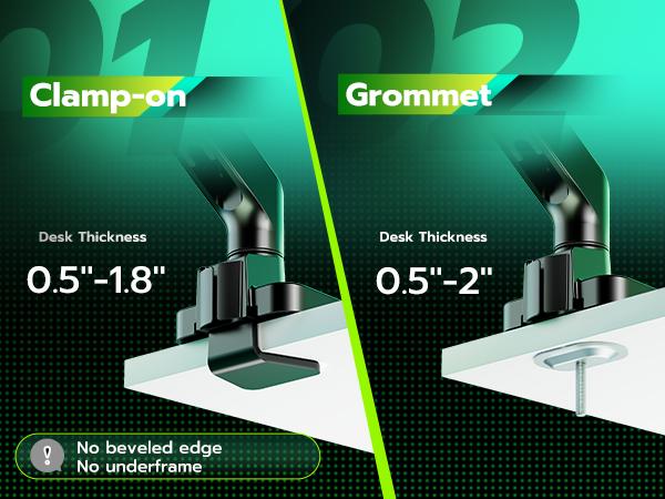 ARES WING Single/Dual Monitor Mount with USB A/C, Ultrawide Monitor Arm for 17 to 49 inch Heavy Duty Screen, Holds 44 lbs, Adjustable Gas Spring Arm Desk Mount with Clamp and Grommet Base ARES WING Single/Dual Monitor Mount with USB A/C, Ultrawide Monitor Arm for 17 to 49 inch Heavy Duty Screen, Holds 44 lbs, Adjustable Gas Spring Arm Desk Mount with Clamp and Grommet Base