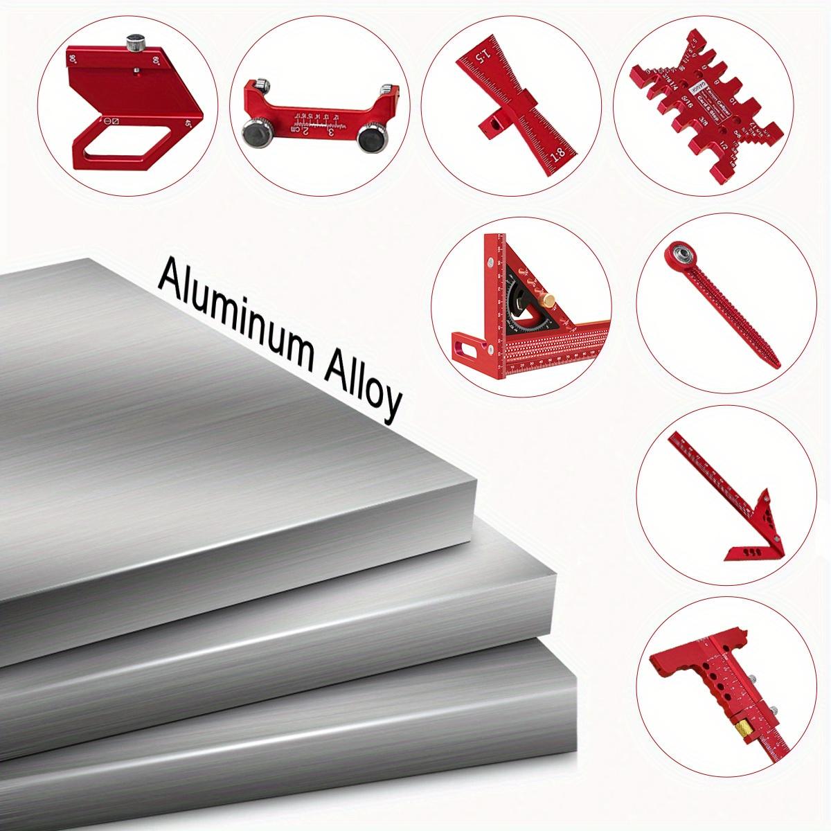 6/7/8Pcs Woodworking Square Kit with Box, Precision Carpenter Quick Splicing Planning and Layout Tools, Aluminum Scribeing Ruler, Center Finder, Circular Drawing Compass, Honing Guide, Height Gauge, Measuring Ruler