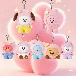 Anime Cartoon Bt21 Sakura Series Plush Toy Dolls Cooky Shooky Chimmy Backpack Keychain Accessories Home Decor Ornaments Gift