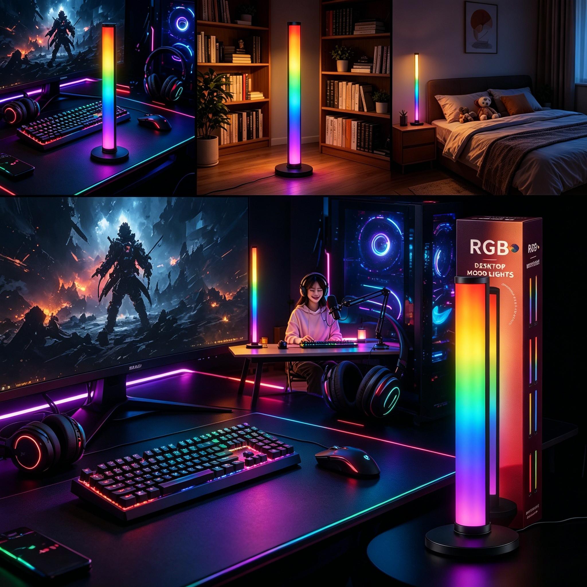 RGB Smart Ambient Lamp Pole, Music Sync LED Standing Light with APP & Remote Control, Color Changing Atmosphere Light, Lighting Effects for Gaming Room Bedroom Live Stream Party Decor Holiday Lights