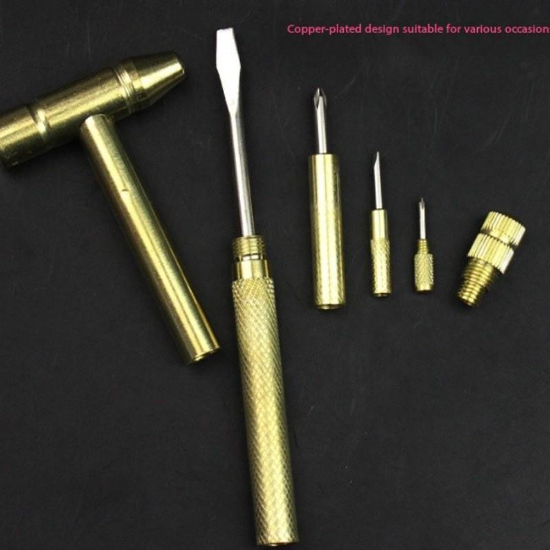 Mini Multi-Functional Hammer 6-In-1, Multitool Nut Hammer, Small Iron Hammer for Home Use, 5-In-1 Screwdriver Tool, Hand Tools, Hardware