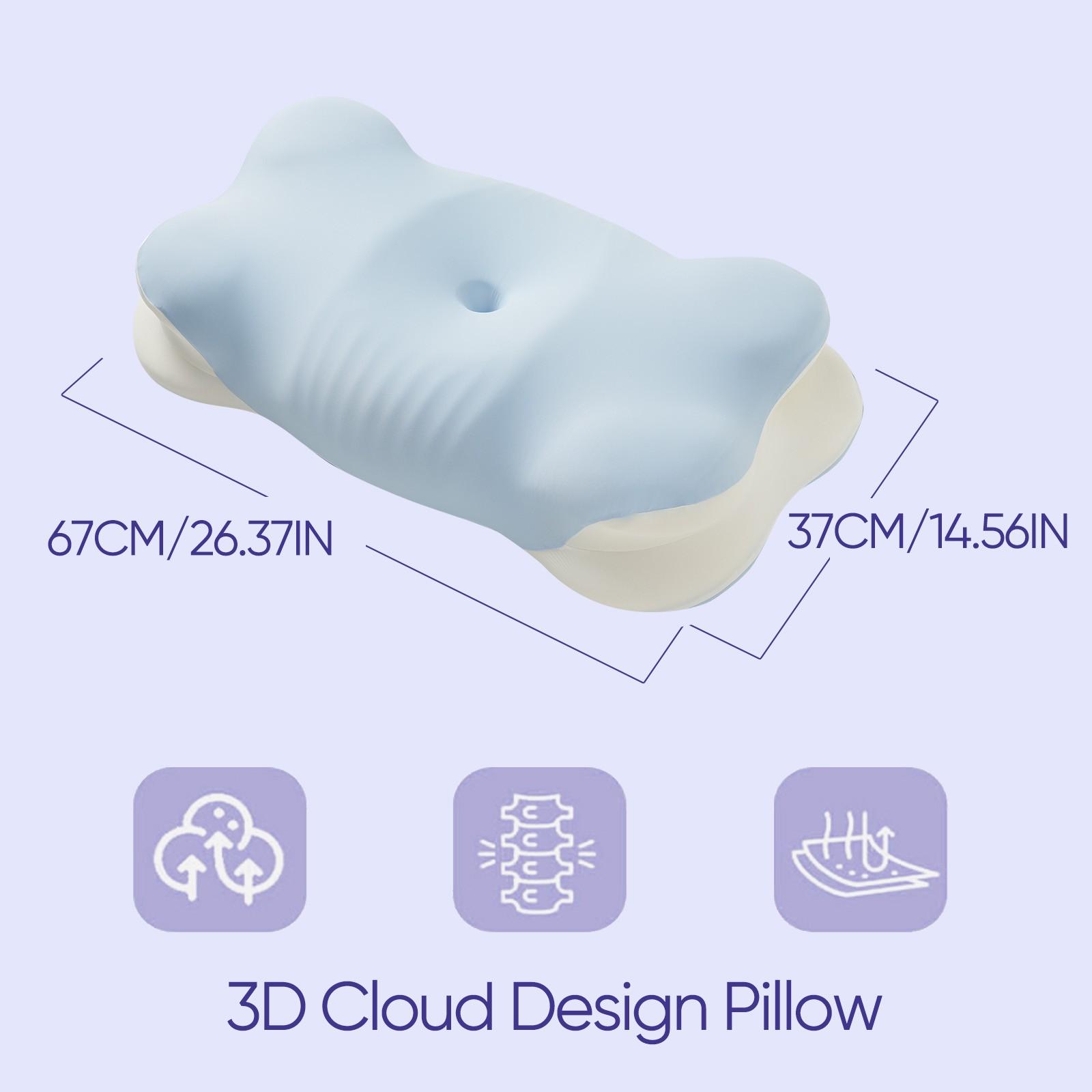 3D Cloud Pillow Memory Foam Pillow, a multi-functional bed pillow for relaxing the neck and shoulders, ideal for adult side sleepers, experience deep sleep with its enlarged surface that perfectly cradles the head. A perfect gift for family and friends.
