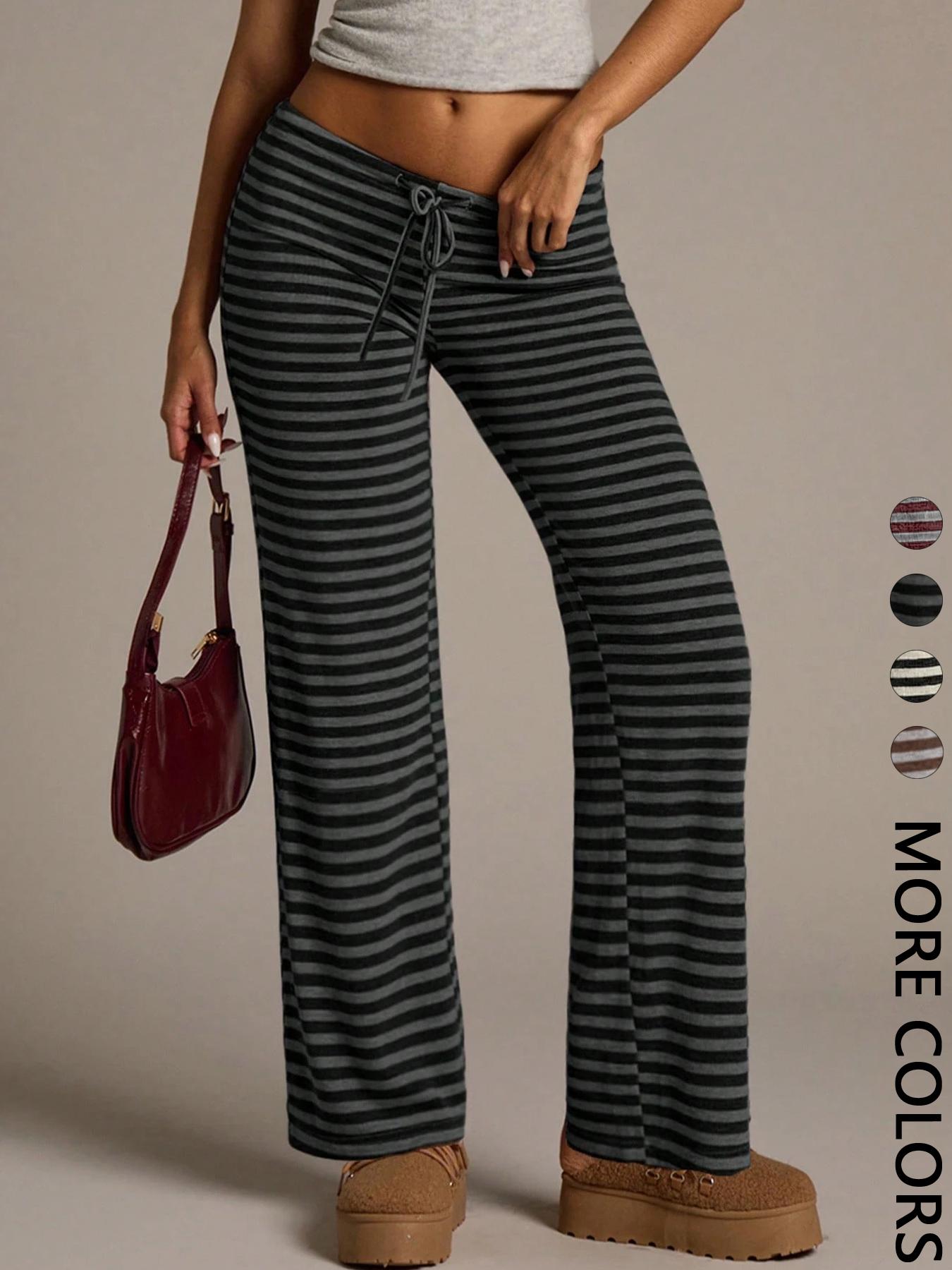 Women's Casual Striped Loose Long Pants, Comfortable and Stylish, Perfect for Daily Wear, Ladies Fashion Bottoms, Casual Fitted Trousers, Womenswear