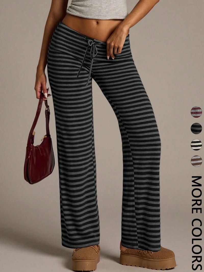 Women's Casual Striped Loose Long Pants, Comfortable and Stylish, Perfect for Daily Wear, Ladies Fashion Bottoms, Casual Fitted Trousers