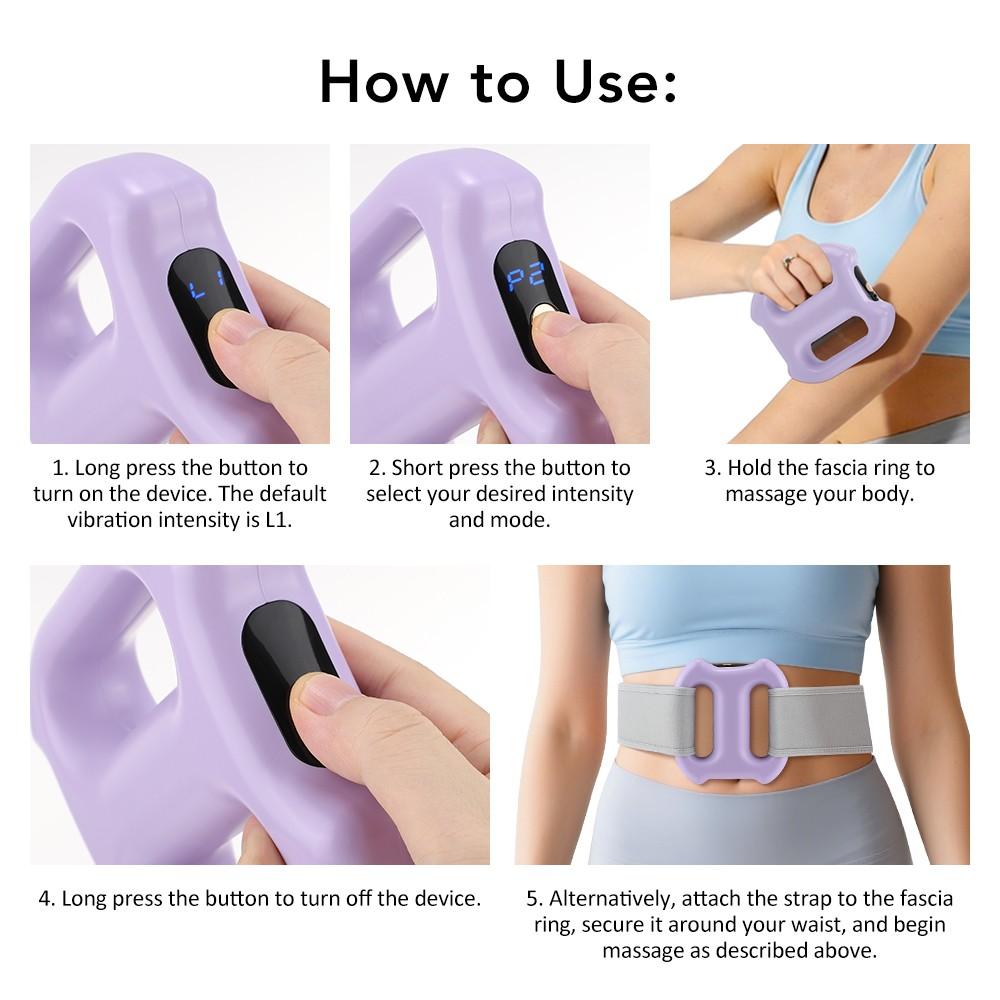 Fascia Ring with 3 Modes 5 Intensity Levels, Full Body Muscle Relaxation Deep Tissue Shaping, Belly Vibration Massager Ideal for Muscle Relax Fascia Ring with 3 Modes 5 Intensity Levels, Full Body Muscle Relaxation Deep Tissue Shaping, Belly Vibration Massager Ideal for Muscle Relax