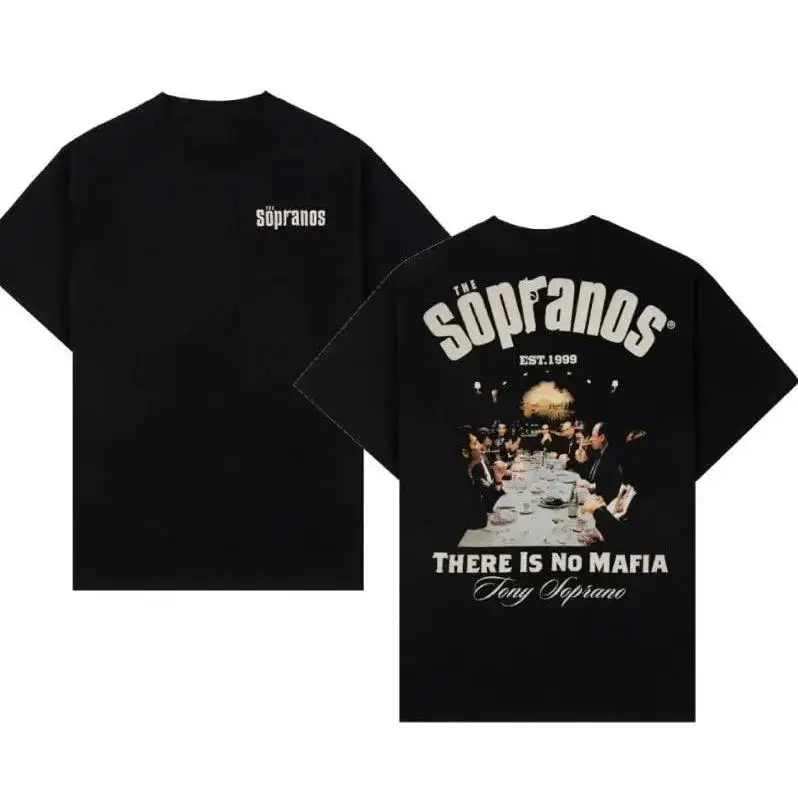 The Sopranos 2 Sides Graphic Tee - Iconic 'There Is No Mafia' Design for Fans of the Classic Series, Perfect for Casual Outfits and TV Show Enthusiasts