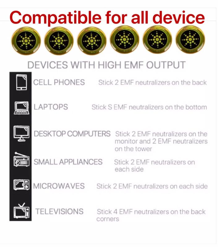 Quantum Shield Stickers for Phone,Airpods, Fridge, and Laptop Mobile Electronic Accessories EMF Stickers Gold/Silver for Devices Smartphone Cellphone