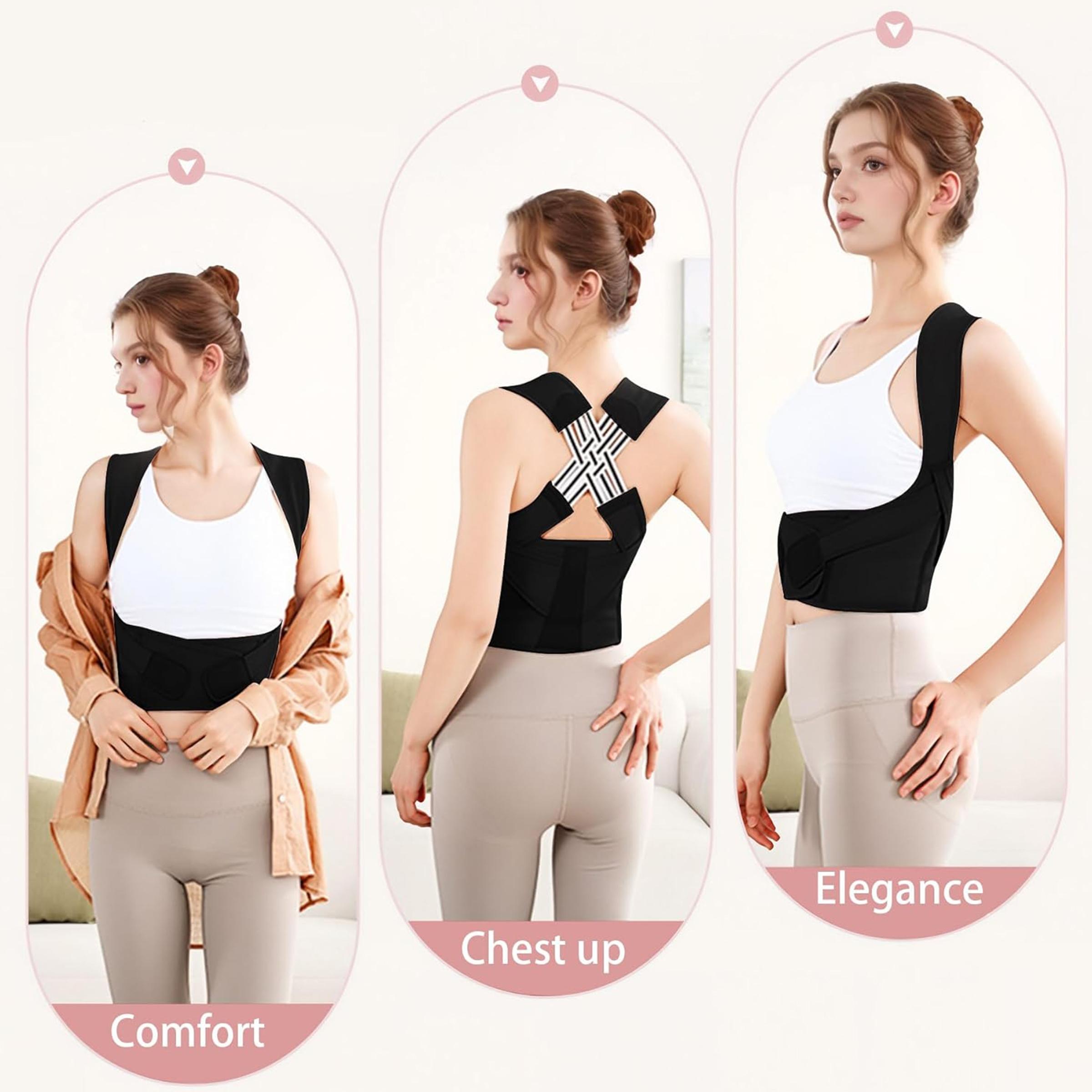 Back Brace for Posture Correction, Posture Straightener, Adjustable Adult Back Support Belt for Waist and Lumbar Support, Helps Prevent Scoliosis, Comfortable Fit, Posture Strap