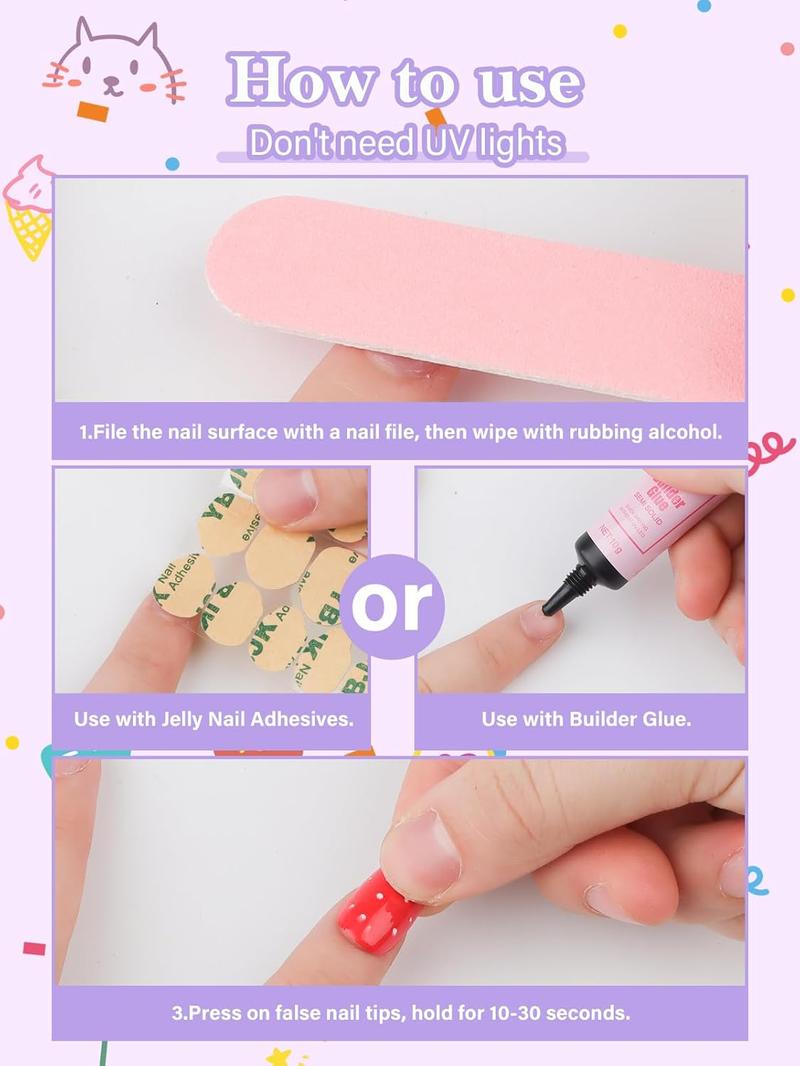 EBANKU Press on Nails Kit for Kids,Includes 144、130、78、24 Pieces Per Pack,Colorful Flower Almond Fake Nail Tips for Girls, Kid Fake Nail Kit for Girls 8-12 Years Old with Jelly Nail Adhesives Valentine Nails Kit and Birthday Gifts Holiday Haul Diy EBANKU Press on Nails Kit for Kids,Includes 144、130、78、24 Pieces Per Pack,Colorful Flower Almond Fake Nail Tips for Girls, Kid Fake Nail Kit for Girls 8-12 Years Old with Jelly Nail Adhesives Valentine Nails Kit and Birthday Gifts Holiday Haul Diy