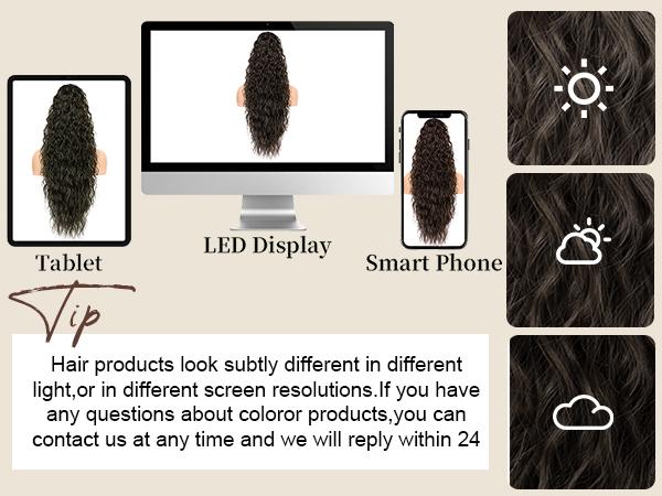 HIUSVO Ponytail Extension Claw 30 Inch Curly Pony Tail Clip in Claw Hair Extensions Fluffy Natural Looking Synthetic Hairpiece for Women