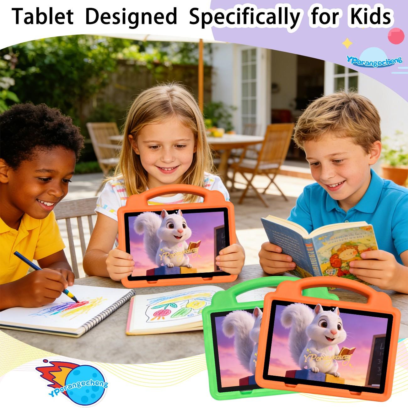 10.1 Inch Tablet for Students Children, Supports 5g WiFi Learning Entertainment, this upgraded 10.1-inch tablet offers 5G WiFi for fast and smooth learning and play, dual rear, front cameras for versatile shooting, a included protective case ,gift for kid