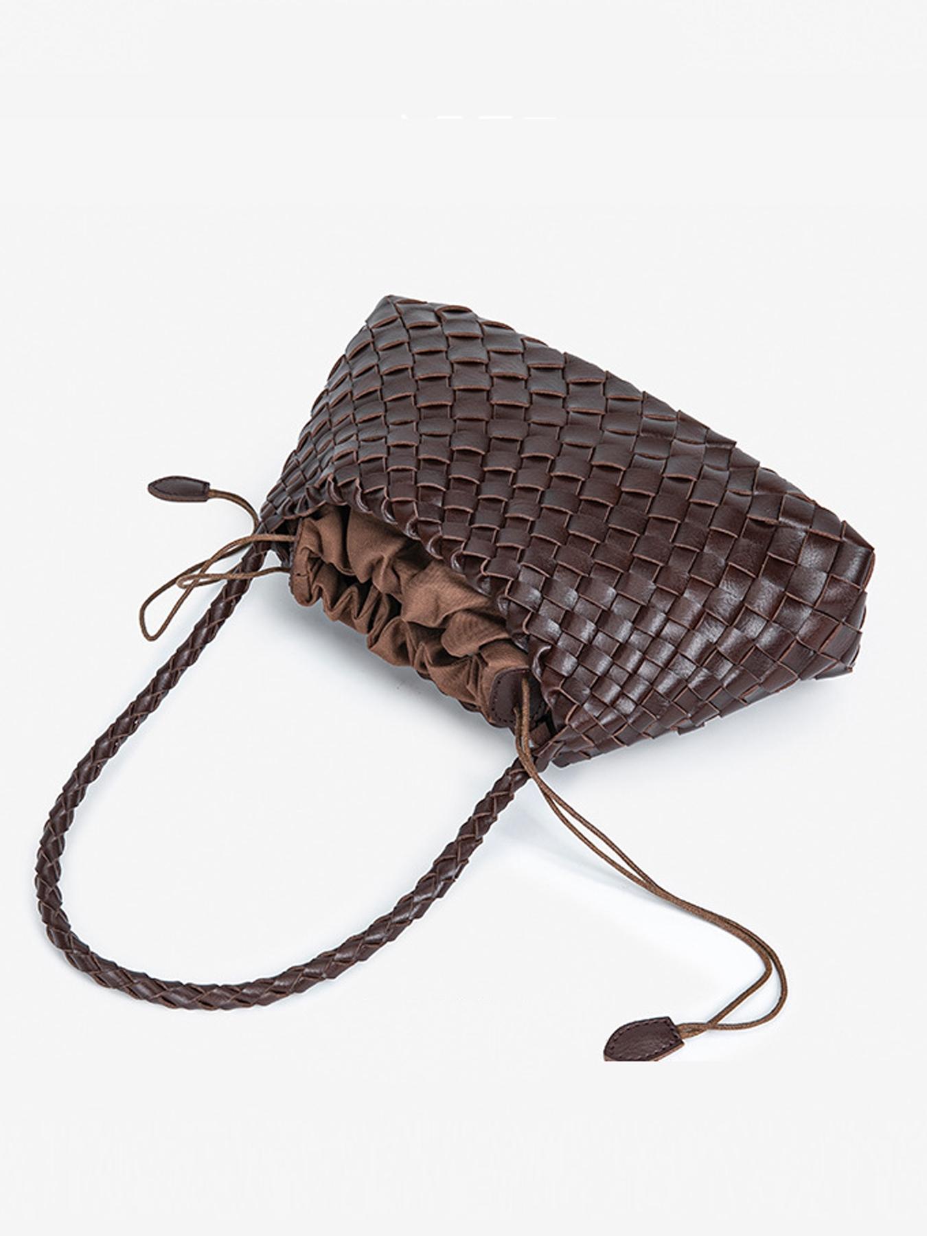 Woven Tote Bag for Women Hand Shoulder Bag Weave Purse Woven Leather Handbag