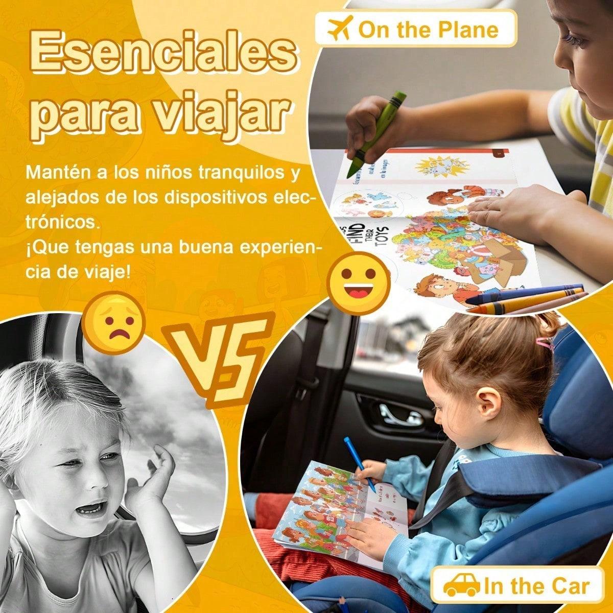 "Find and Discover" is a collection of books featuring hidden objects and observation challenges, with five themes to choose from: Animal World / Travel Adventure / Busy City / Colorful Life / Happy Park. It's screenless.