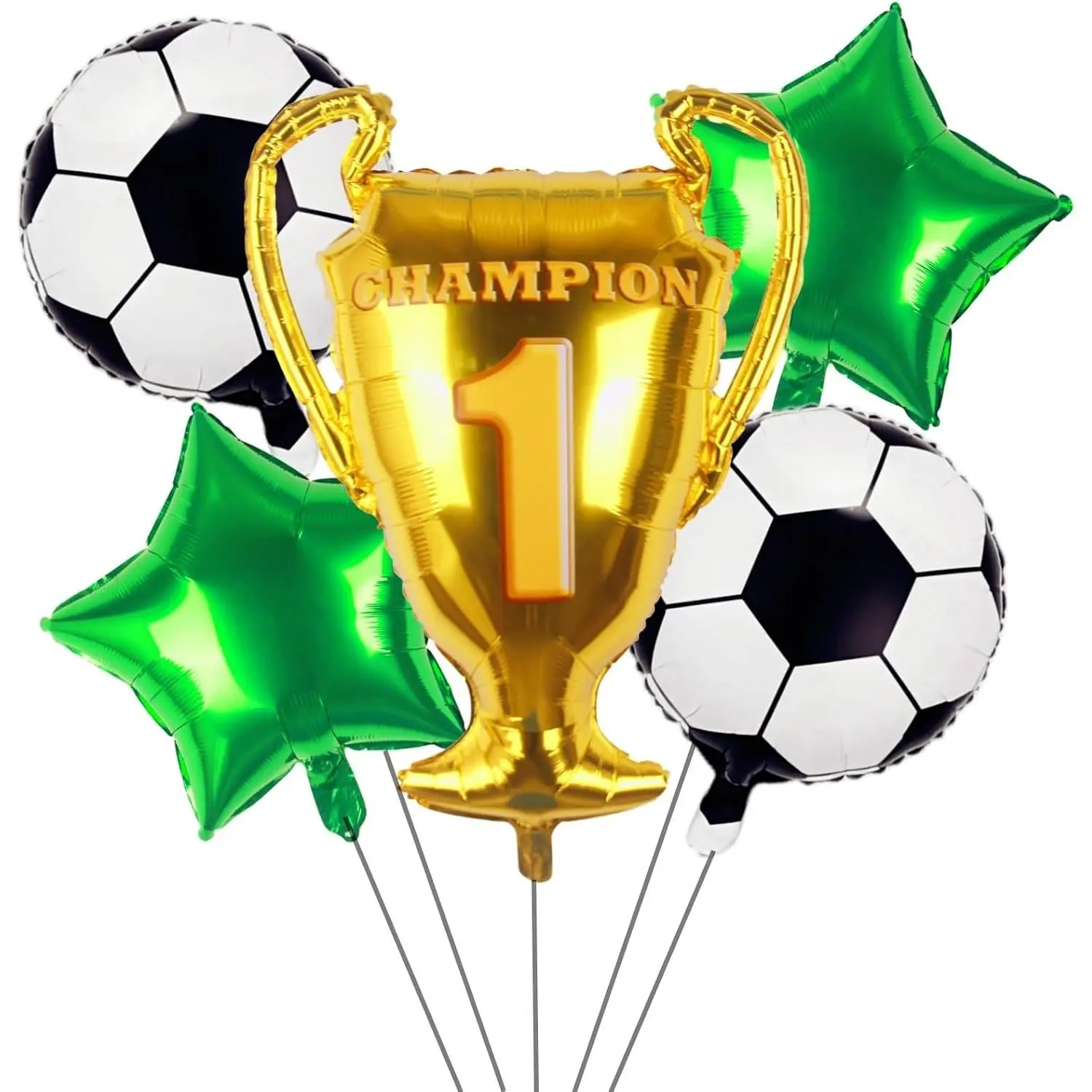 No.1 Trophy Balloon and Soccer Ball Balloons Set, 32inch |  Day Winner Décor, Athletic Competition Award Ceremony, Boys Birthday Party,  Victory Celebration, Team Gathering