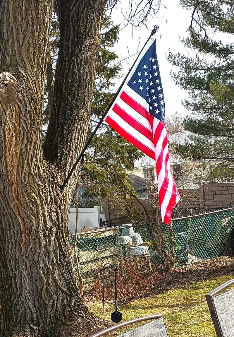 Barcetine Porch Flag Pole Kit with 3x5 Embroidered USA Flag - Heavy Duty Metal Flag Pole Holder for Outside House,Upgraded Tangle Free Flagpole with Ball Bearing Swivel Rings & Aluminum Wall Mount Bracket for Outdoor