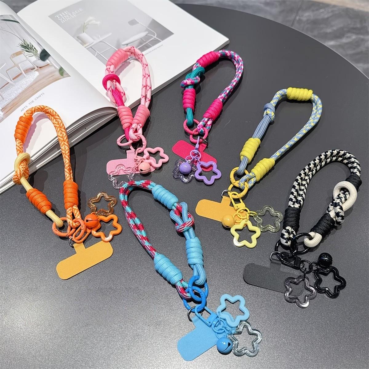 Dopamine Phone Lanyard Short Wrist Strap Anti-Loss Rope + Star Pendant Charm, Unisex Outdoor Hiking Portable Phone Cord, Camera Bag Keychain