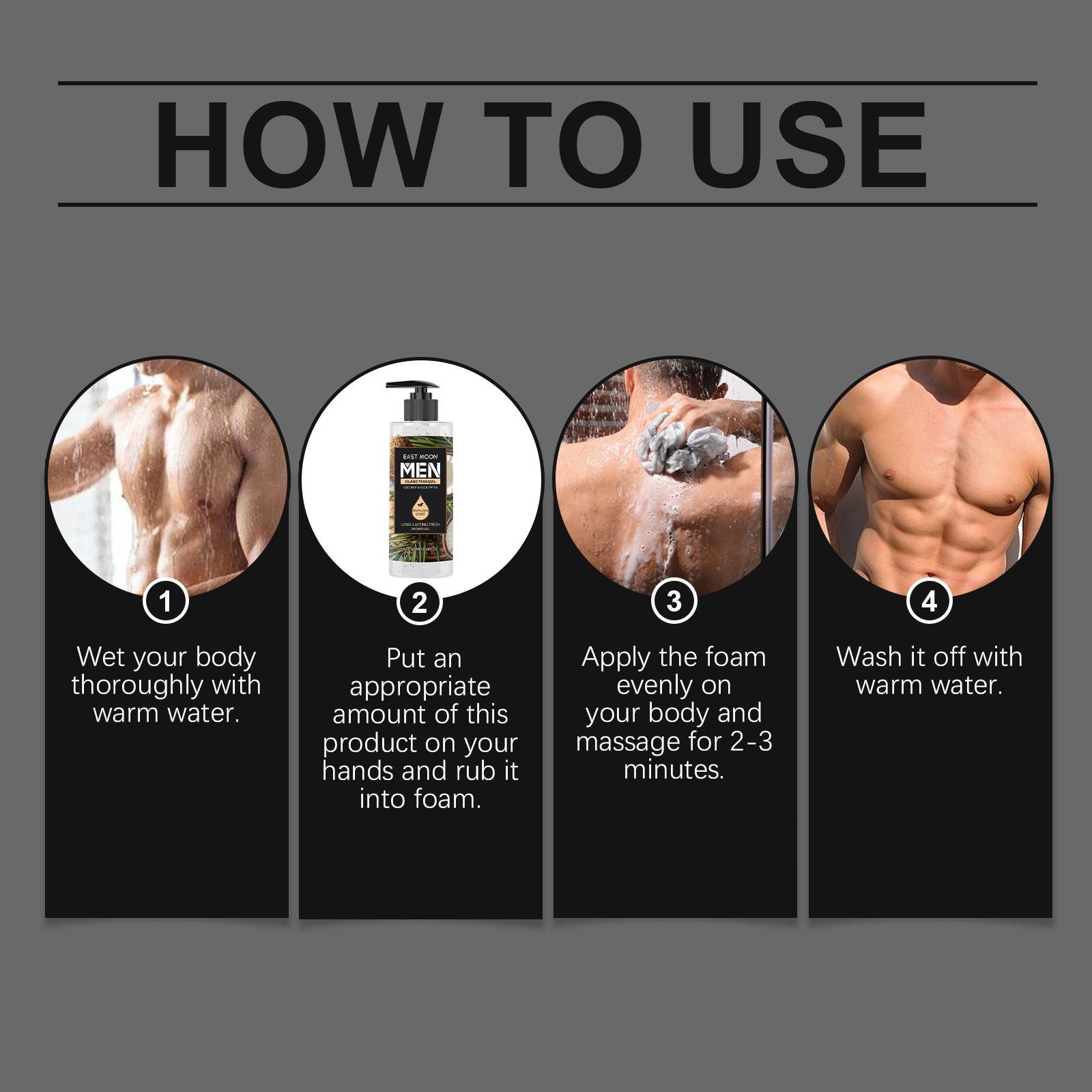 East Moon Eucalyptus Coconut Scented Bath Gel, Moisturizing and Hydrating, Gentle Cleansing, Refreshing Fragrance, Body Care