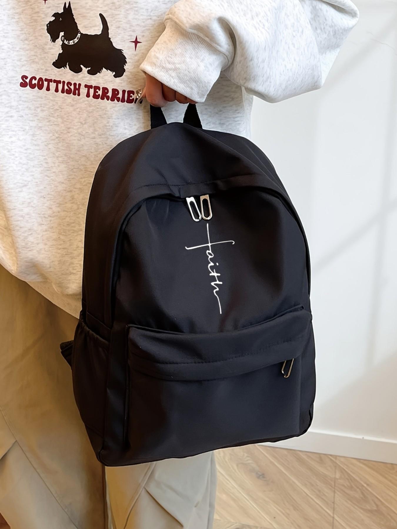 2D Cross-Print Backpack, Casual Minimalist Design, Ample Storage, Suitable for Men and Women, Everyday Use, Outings, Commuting, Travel, Travel Backpacks, Daily Backpack, Birthday Gift