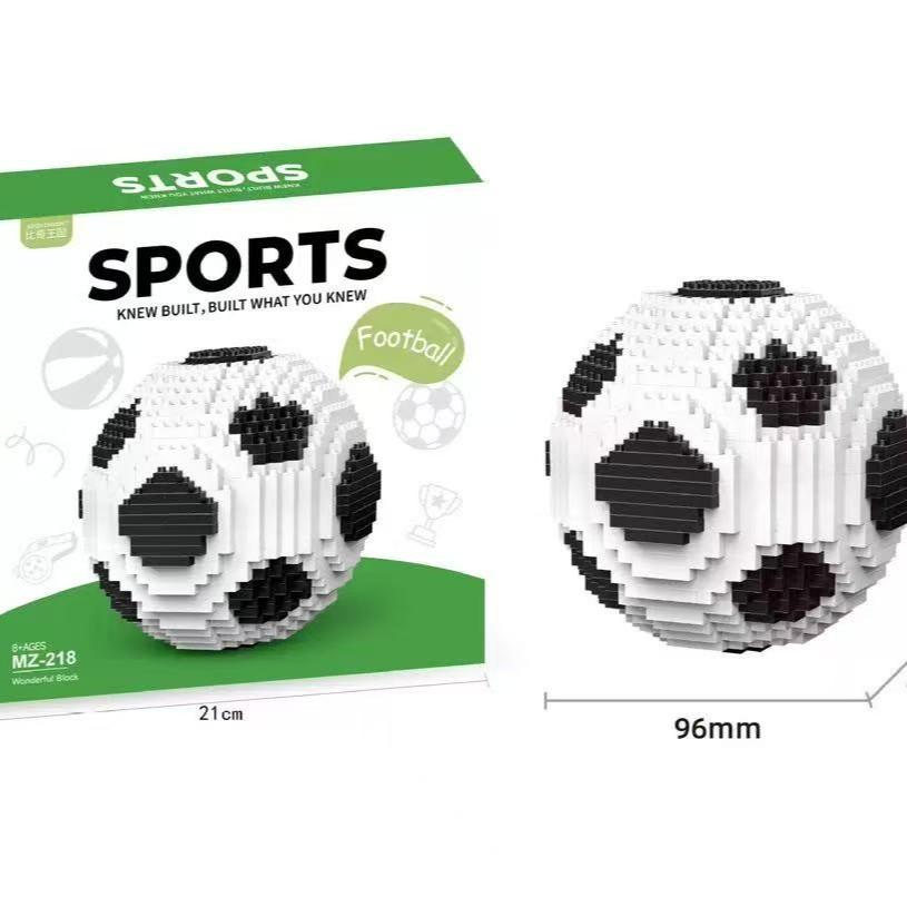 Creative Football Building Blocks Mini Particle Assembly Decorative Educational Toy, Desktop Decoration, Collectible Dolls, Micro Bricks Display