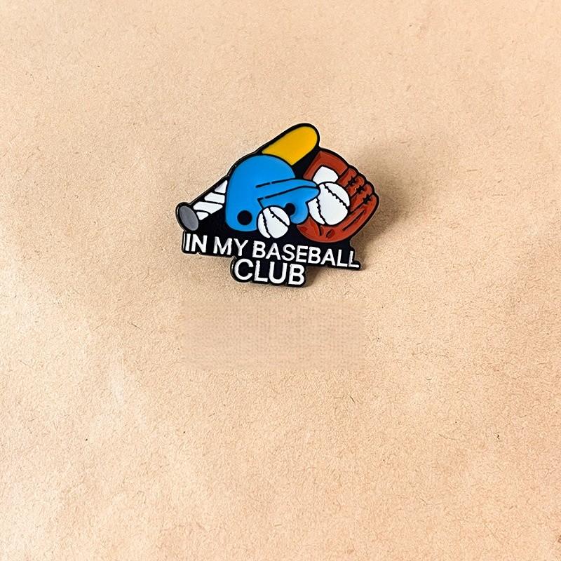 1 pc Cartoon Skull Pin Badge, Unique Baseball Sports Metal Emblem, Creative Clothing Bag Medal Brooch Accessory Gift, Fashionable Jewelry