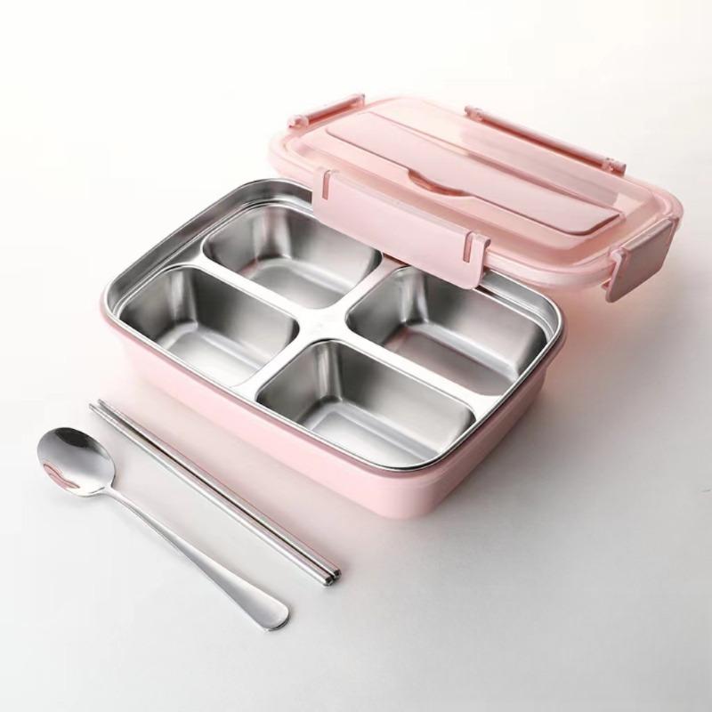 1pc 304 Stainless Steel Lunch Box, Portable Sealed Bento Box for Students & Adults, Large Capacity, Odor-Proof Compartments, Airtight Bento Boxes