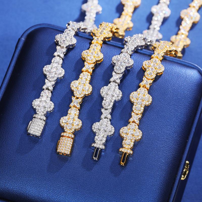 【#NS9250035】Original Design Cross Star Tennis Chain Necklaces for Women 10mm S925 Sterling Silver  Iced Out Iced Out Fashion Jewelry for Christmas